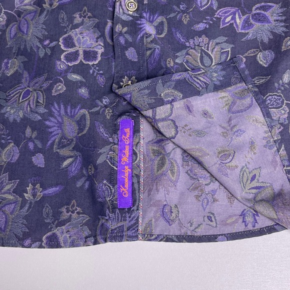 Robert Graham Men's 1XLT Purple Floral Button Down Modern Americana Flip Cudd - Picture 7 of 11
